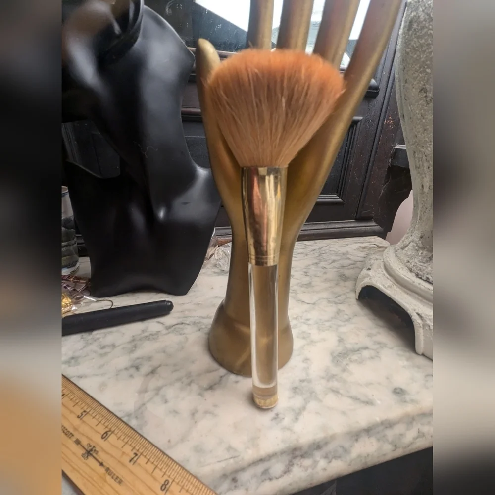 🩷 Vintage Mary Kay Gold Pink Makeup Brush 1980's